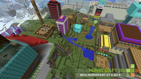 Вид на город в Майнкрафт на Андроид