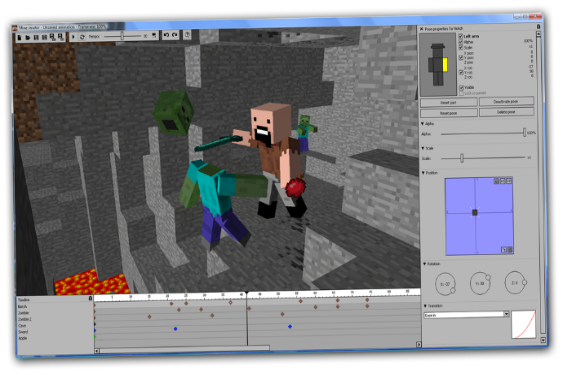 Mine Imator - анимации в игре