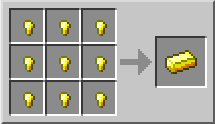 Minecraft Золотой слиток крафт